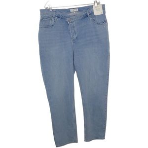 NEW Abercrombie & Fitch Curve Love The Dad High Rise Jeans Button Fly Women 18L